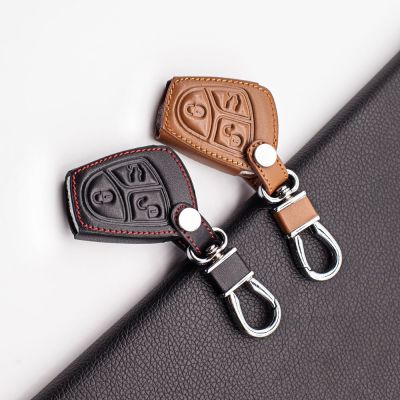 ♀ 2020 Hot sale leather key cover Fob remote control for Mercedes-Benz C and S ML CLK SLK CLS key chain case key accessories
