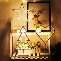 Creative LED Night Light Heart Star Tree Shape Battery Power Table Night Lamp Home Room Xmas Christmas Decor Kids Gift