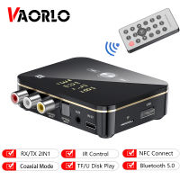 VAORLO M8 NFC ตัวรับสัญญาณบลูทูธ5.0,ตัวส่งสัญญาณสเตอริโอ3.5มม. แจ็ค AUX RCA อะแดปเตอร์เสียงไร้สายพร้อมไมโครโฟนรีโมทคอนโทรล IR สำหรับ T V PC