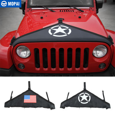 MOPAI Canvas Car Front Hood Cover Protector Accessories for Jeep Wrangler JK 2007 Up Exterior Engine Cover Car Styling