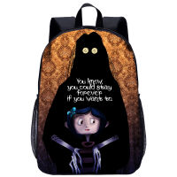 Coraline Shool Student Backpack Boy 3D Printing Backpack Design Your Own Cartoon Backpack Mochila Escolar