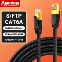 สายเคเบิลอีเทอร์เน็ต Cat6a AMPCOM,เครือข่ายอินเทอร์เน็ตสายเชื่อมต่อ LAN,ความเร็วสูงสายคอมพิวเตอร์เชื่อมต่อ Rj45สำหรับโมเด็ม3M