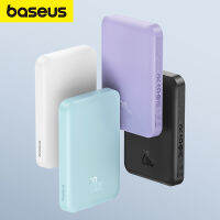 Baseus ชาร์จไร้สายแม่เหล็ก20W แบตสำรอง5000MAh 14.7Mm,ปลอกซิลิโคนกันลื่นชาร์จเร็วสำหรับ IP 8-15 Series