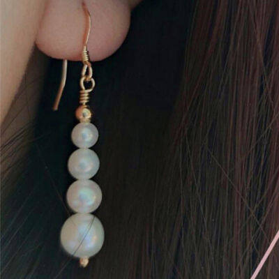 Real Natural Pearl Earrings 14K Gold Filled Pearl Earrings Handmade Gold Jewelry Boho Oorbellen Brinco Vintage Women Jewelry