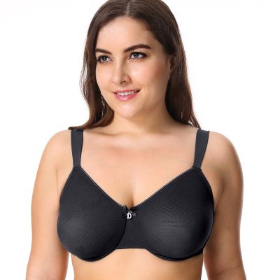 Womens Sheer Everyday Bra Plus Size Support Underwired Full Coverage Minimizer Bra