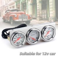 ♈ CNSPEED Universal 52MM Triple Gauge Set Volt Meter Water Temp Gauge Oil Press Pressure Gauge Auto Mechanical Gauge