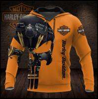 （ALL IN STOCK XZX）  Harley-Davidson Hoodies Mens Long Sleeve 3D Hoodies Hoodies mens, Harley-davidson 025156  (Free customized name logo for private chat, can be changed with or without zipper)