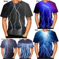 2023 Lightning 3D Funny T-shirt Men/women Casual Cool Round Collar Short Sleeve Personality T-shirts