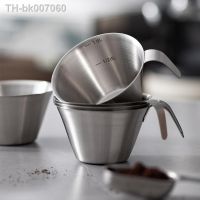 ✠  1Pcs Stainless Steel Measuring Cup 100ML Espresso Ounce Cup With Scale Home Cafe Extraction Cup Long Handle Coffee Accessories