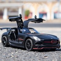 1:32 SLS โมเดลรถยนต์สปอร์ตอัลลอย Diecasts ยานพาหนะของเล่นจำลองเสียงเบาชุดเด็กสำหรับเป็นของขวัญ