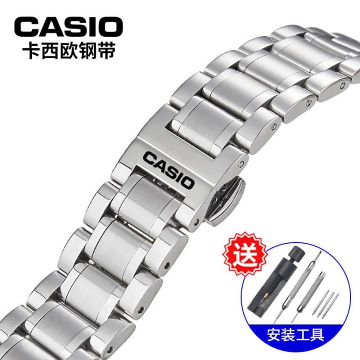 casio-นาฬิกาพร้อมเข็มขัดเหล็กชายและหญิง-1374mtp1375-vd01-นาก-mdv106-หัวเข็มขัดผีเสื้อนาฬิกาอุปกรณ์เสริม