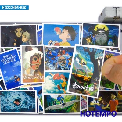 【CW】 50PCS Hayao Miyazaki Anime Movie Poster Cartoon Sticker for Child Notebook Motorcycle Laptop Stickers