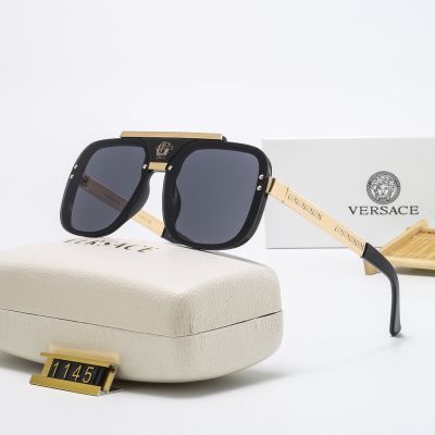 ~ ย้อนยุค แฟชั่น ผู้หญิง ผู้ชาย แว่นกันแดด Versace ป้ายดีไซเนอร์ ย้อนยุค แฟชั่น uv400