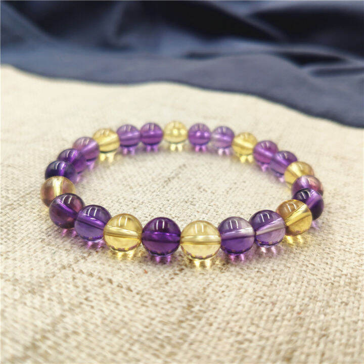 Natural Ametrine Ball Bracelet Ametrine Single Loop Bracelets Women ...