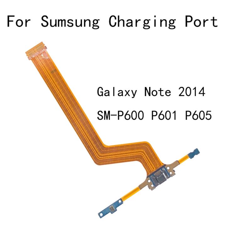แท่นชาร์จ Usb ช่องเสียบพอร์ตสายเชื่อมต่อสัญญาณบอร์ดซ่อมโทรศัพท์มือถือสายเคเบิ้ลยืดหยุ่นสำหรับ Samsung Galaxy Note 10.1 "Sm-p600 P601 P605
