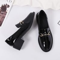 ⊙❏☑ Genuine British style small leather shoes womens shoes 2023 spring and autumn new all-match mid-heel ladies small leather shoes foreign style