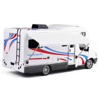 132 Alloy Recreational Vehicle Models With Sound And Light 4 Doors Opened Metal Car Model For Children Toy Camping Touring Cars