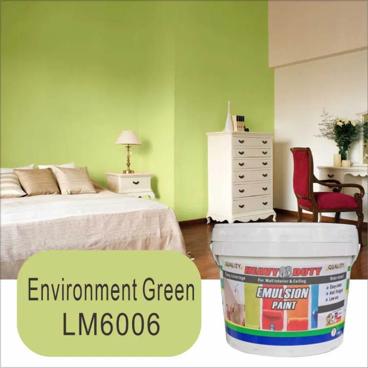 🔥 LM6006 ENVIRONMENT GREEN 🔥 7L HEAVY DUTY Emulsion paint / wision