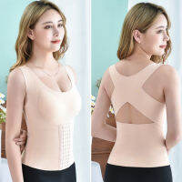 Jinli Body Shaping Vest สตรีทรวงอกรองรับ Tummy Control Top เสื้อกั๊กชุดชั้นในหลังคลอด