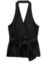 Zaraˉ double-breasted poplin top summer new womens open back V-neck halter vest strap 4661007 800