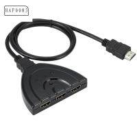 HAF0083 3 in 1 OUT อุปกรณ์สลับสามพอร์ต ตัวแยกตัวสลับ ตัวแปลงวิดีโอ สวิตช์ที่รองรับ HDMI 3พอร์ต ง่ายต่อการติดตั้ง เอชดีไอพี สำหรับโปรเจคเตอร์ /dvd // gameconsole/tv