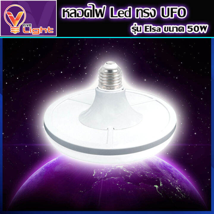 หลอดไฟ-ufo-led-แสงสีขาว-daylight-ufo-หลอดไฟled-ทรงกลม-มีให้เลือก-50w-สว่างมาก-ประหยัดไฟ-ทนทาน-น้ำหนักเบา-e27-ขั้วเกลียว