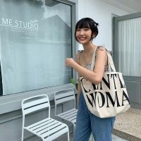 【July】 Ins net red female student Korean bag letter large capacity shoulder new simple all-match class tote