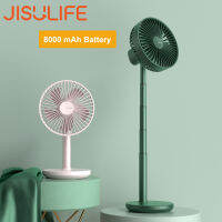 JISULIFE Desk Fan Ventilador Portatil escopic Folding Fan for Home Office 8000mAh USB Silent Rechargeable Floor Fan