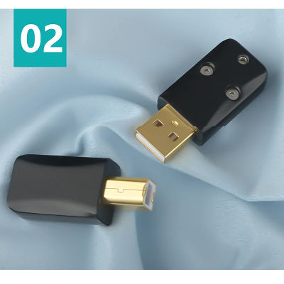 HiFi Audio USB Plug 2.0 A  B Plug Gold Plated สีดำ รองรับสายขนาดใหญ่ 6.5 mm / ร้าน All Cable