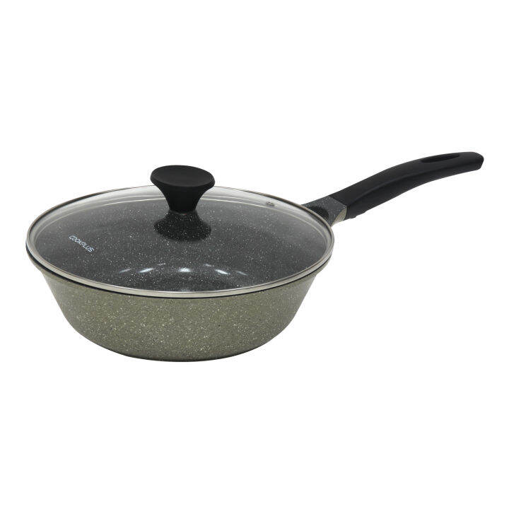 LocknLock 28cm Stone Marble Casting Induction IH Non-Stick Wok With Lid ...