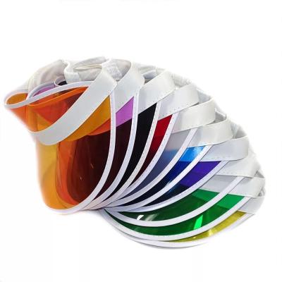 [hot]Colors Visors Unisex Neon Visor Hat Headband Sun Sport Tennis Hat Golf Sunscreen Transparent Elastic Party I8T8 ！