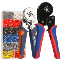 WOZOBUY Tubular Terminal Wire Crimping Pliers HSC8 6-4A6-6A16-6(Max 0.08-16mm²) Mini Ferrule Crimper Tools Electrical Kit