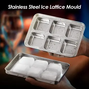 Stainless Steel Ice Cube Maker Tray,Lever Style Ice Cube Mold Quick To  Making 18 Ice Cubes