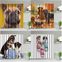 【CW】☄▤□  Dog Shower Curtains Printed Polyester Childrens Curtain Washable With Hooks