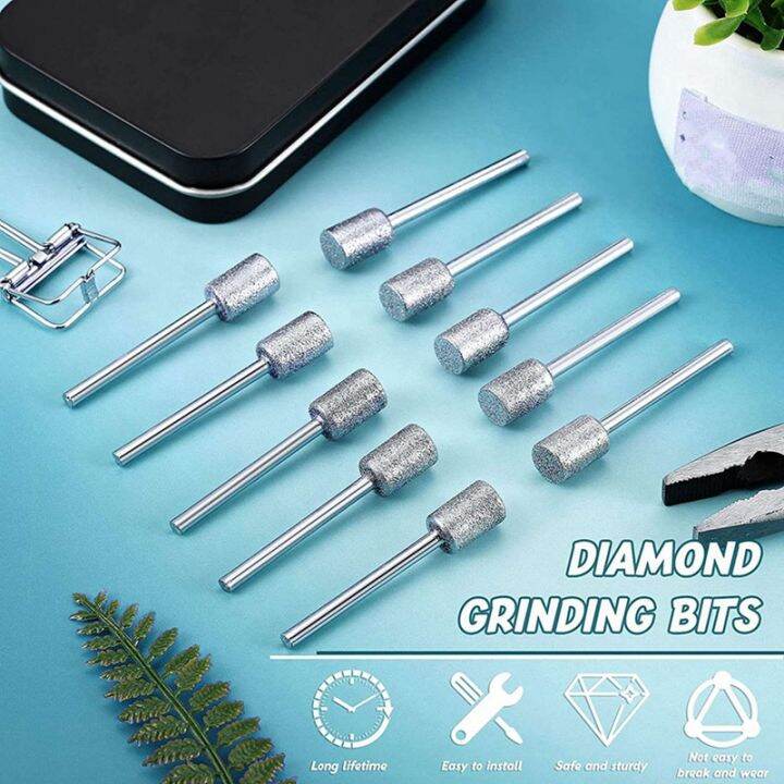 20-pieces-diamond-bit-diamond-grinding-bits-head-1-8-shank-8mm-cylinder-head-diamond-for-most-rotary-tool-bit-grinder