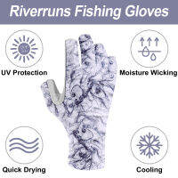 Riverruns Fingerless ถุงมือตกปลาสำหรับผู้ชายผู้หญิงอุปกรณ์ตกปลาพายเรือคายัค Womans ล่าสัตว์เดินป่าวิ่งขี่จักรยานถุงมือ