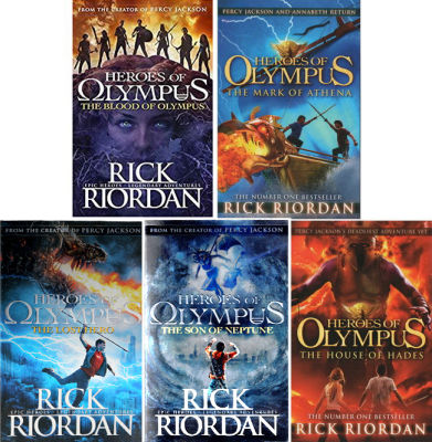 Pre sale of imported English original and genuine Posey Jackson Olympus hero series 5 volumes Percy Jackson heroes of Olympus Rick Riordan Leighton best-selling Youth Novels