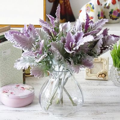 【cw】 Flocked Artificialplantsleaveswedding Christmasdecoration fake Flowers arrangement faux foliage