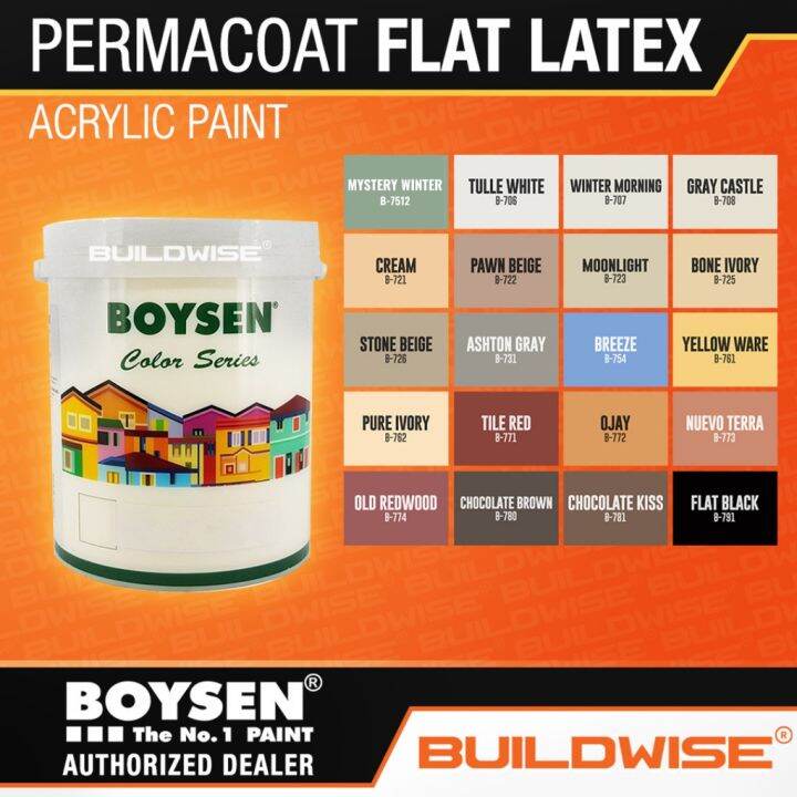 Boysen Permacoat Flat Latex Acrylic Latex Paint 4L「BUILDWISE」 NEW