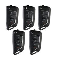 Xhorse XKCD02EN Universal Wire Remote Key Fob Flip 4 Button for Cadillac Style for VVDI Key Tool 5Pcs/Lot