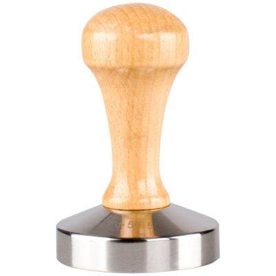 Solid Wood Wooden Tamper Coffee Powder Hammer Stainless Steel Coffee Powder Press Wooden Handle 57.5Mm