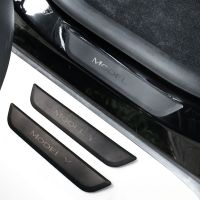 Rear Door Sill for Tesla Model 3 Y Decoration Wrap Cover ABS Welcome Pedal Stickers Protection Strip Car Accessories 2017-2023