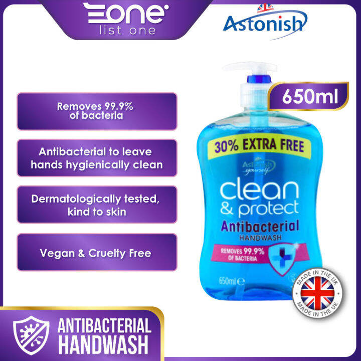 Astonish Clean & Protect Antibacterial Handwash Kill 99.9% of Bacteria ...