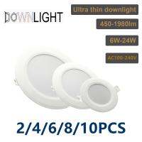 ปิดภาคเรียนลง Led ดาวน์ไลท์ AC110V AC230V ไฟเพดานพลังงานสูง24วัตต์ไฟสว่างสุดเหมาะสำหรับห้องครัวห้องน้ำห้างสรรพสินค้า *