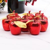 12pcs/lot Red Gold Apples Christmas Tree Decoration Party Events Fruit Pendant Christmas Hanging Ornament for Home Xmas Supplies