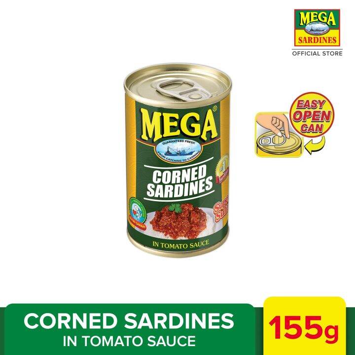 Mega Corned Sardines in Tomato Sauce 155g Lazada PH
