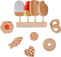 Montessori Wooden Ice Cream Kitchen Toys Simulation Ice Cream Dessert Pretend Role Play Game Educational Toys For Kids XMAS Gift