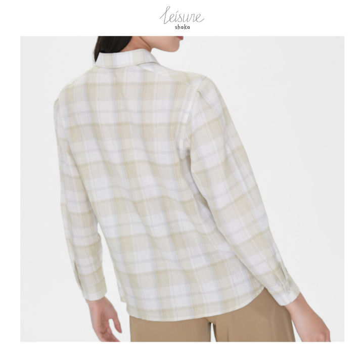 shaka-leisure-ss21-sweat-check-shirt-เสื้อเชิ้ตลายสก็อต-สีพาสเทล-bl-l210204