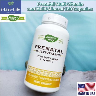 วิตามินรวม สำหรับคุณแม่ระหว่างตั้งครรภ์ และคุณแม่หลังคลอด Prenatal Multi-Vitamin and Multi-Mineral 180 Capsules - Natures Way