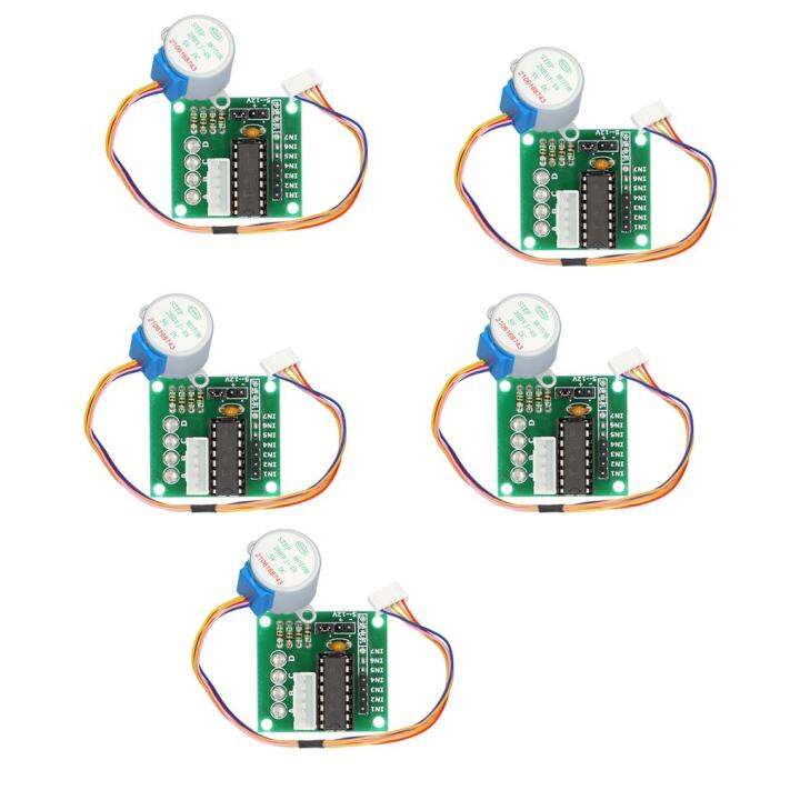 สเต็ปเปอร์มอเตอร์ลดแรง28byj48-5v-4เฟส5สายสเต็ปเปอร์มอเตอร์ส่วนประกอบลดความเร็ว5ชิ้นสำหรับชิปไดรเวอร์-uln2003ธรรมดาสำหรับงานอุตสาหกรรม